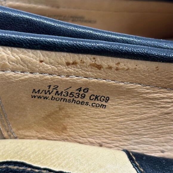 Born Men's Black Leather Driving Loafers Size 12 Casual Slip On Shoes - Picture 11 of 14